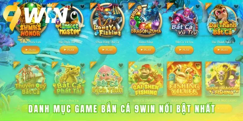 Danh mục game đa dạng từ săn rồng đến khám phá đại dương 3D