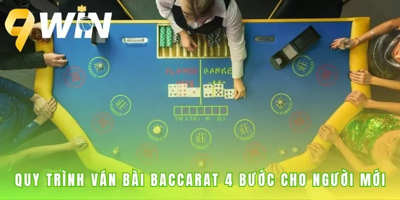 Một ván Baccarat diễn ra qua 4 bước đặt cược và so điểm